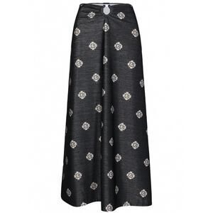 NEW JOHANNA ORTIZ women's shimmering keel midi skirt in black/ecru